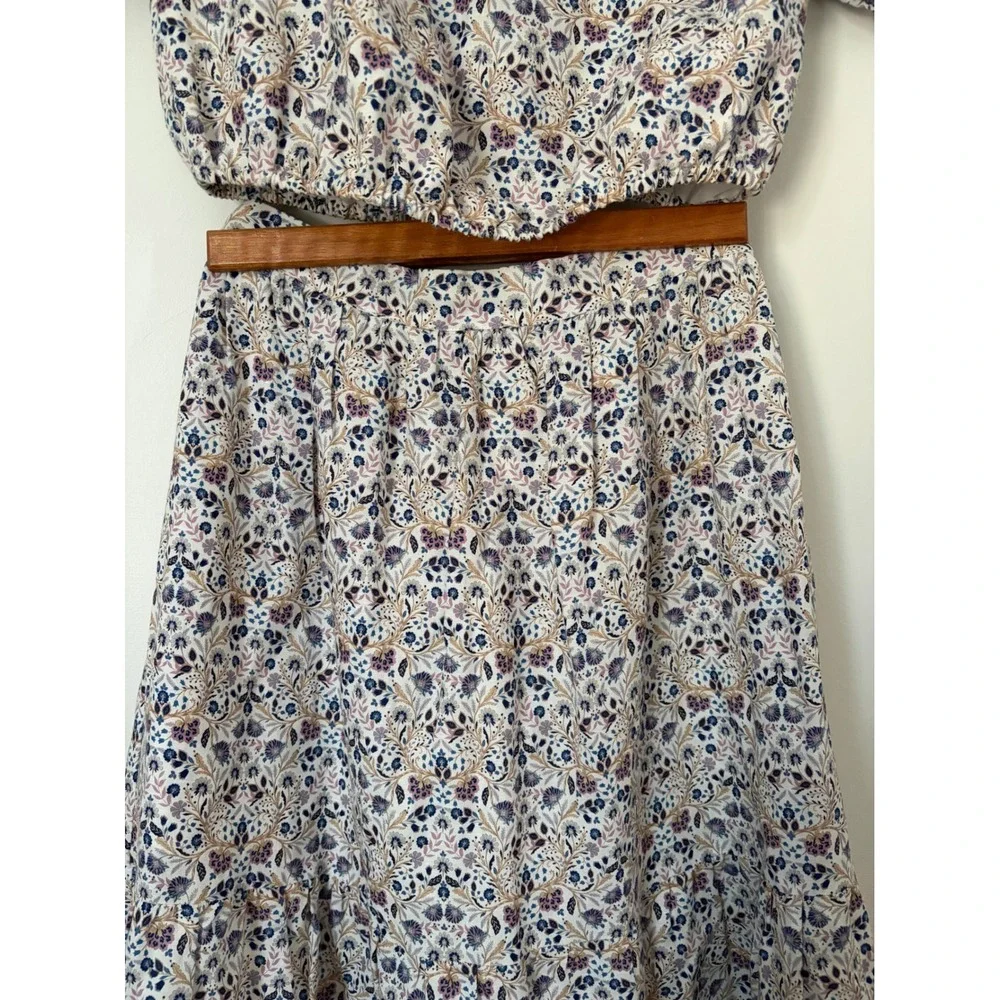 Cami NYC Flor Spring Tapestry 2 Piece Set: Crop Top Sz XS Tiered Maxi Skirt Sz S